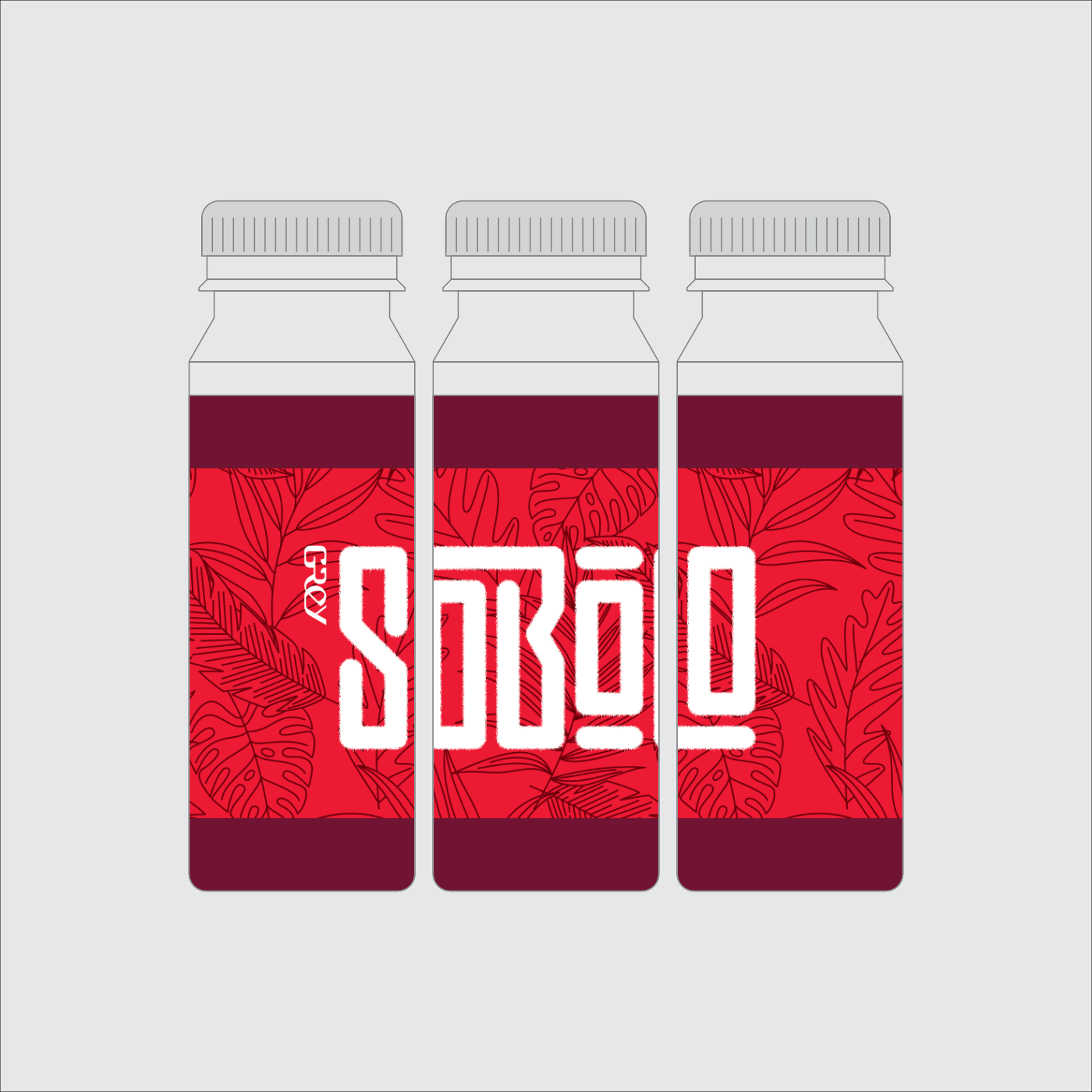 Flat illustrated mockup of Grey Sobolo drink labels 